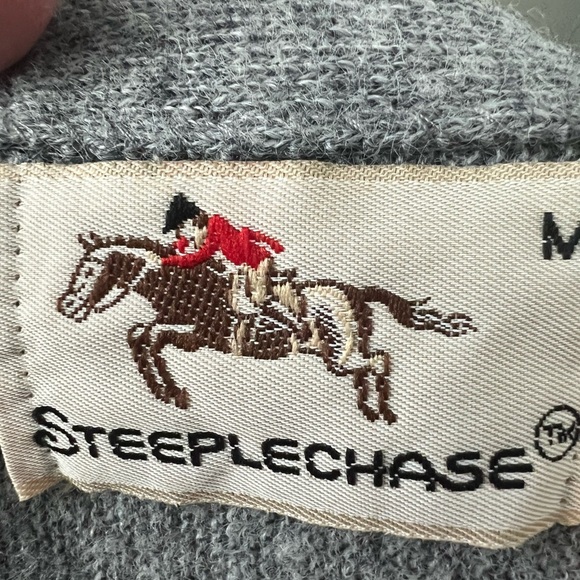 Cardigan size Medium brand is Steeplechase.  Color is a medium heather gray. - Picture 3 of 3